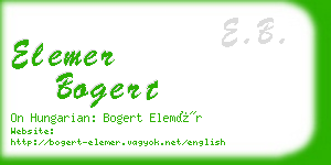 elemer bogert business card